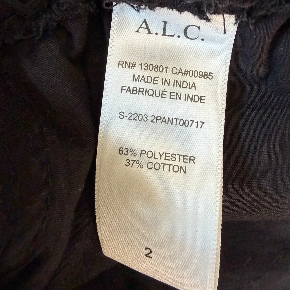 NWT A.L.C. Black Eyelet Paperbag Waist Shorts High Rise Drawstring Size 2 Chic - Picture 11 of 13
